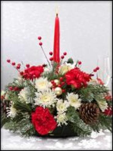 Holiday One Candle Centerpiece