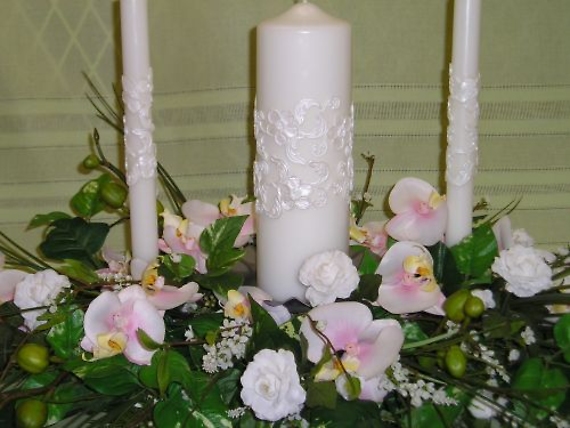 Bridal Candle Silk Centerpiece