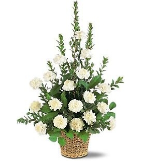 White Carnation Basket